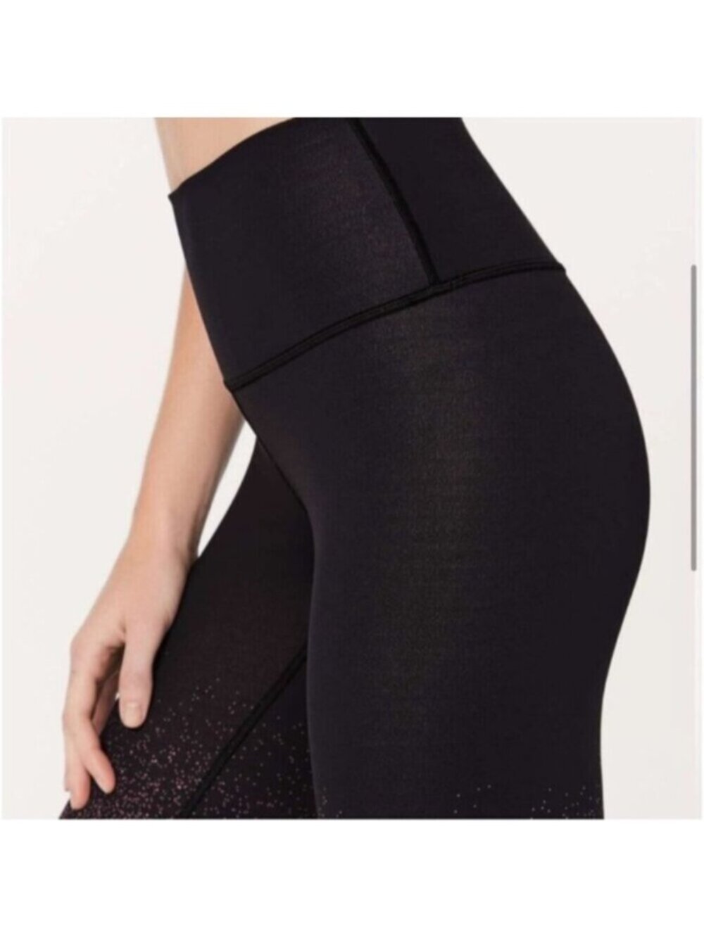 Lululemon Women's Black Red Ombre Speckle Wunder Under Hi-Rise Tight 28" Size 2 - Picture 5 of 10